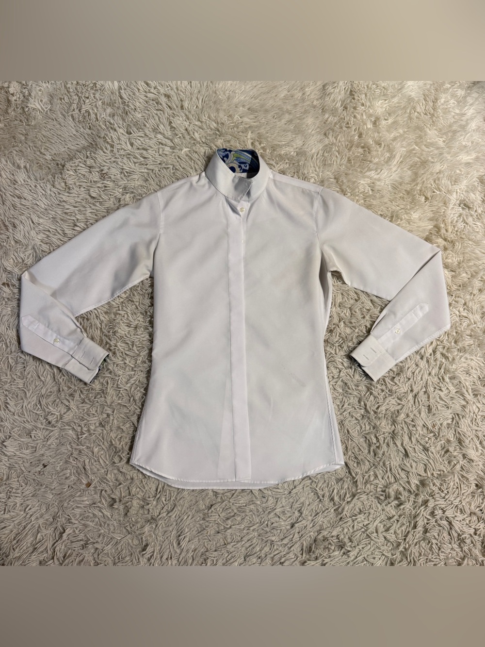 Women’s Size 30 White Essex Classics Long Sleeve Horseback Riding Show Shirt